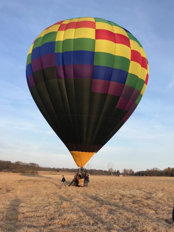 March balloon flight over Cedar Rapids