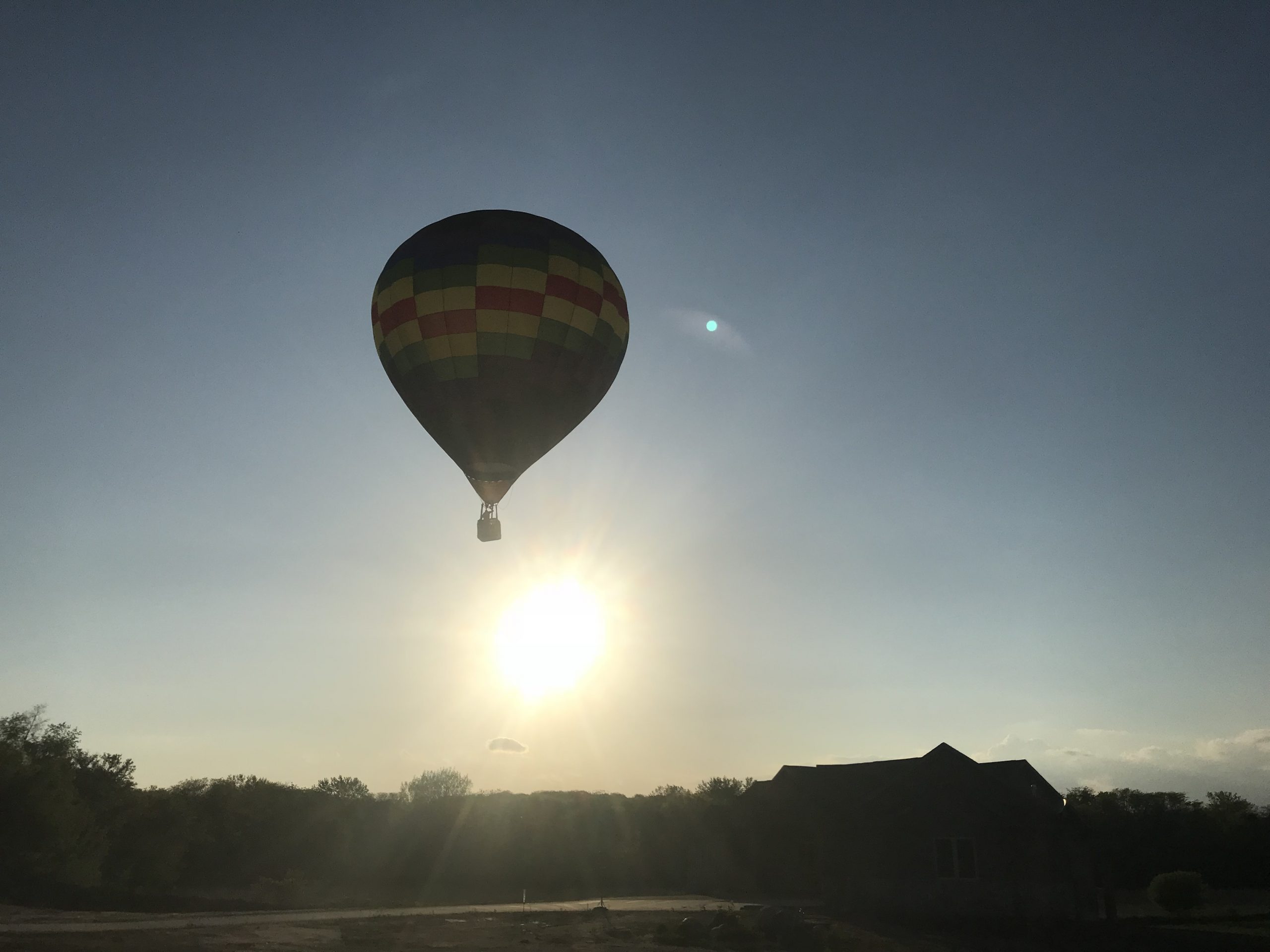 Balloon in the distance during Chris's solo flight