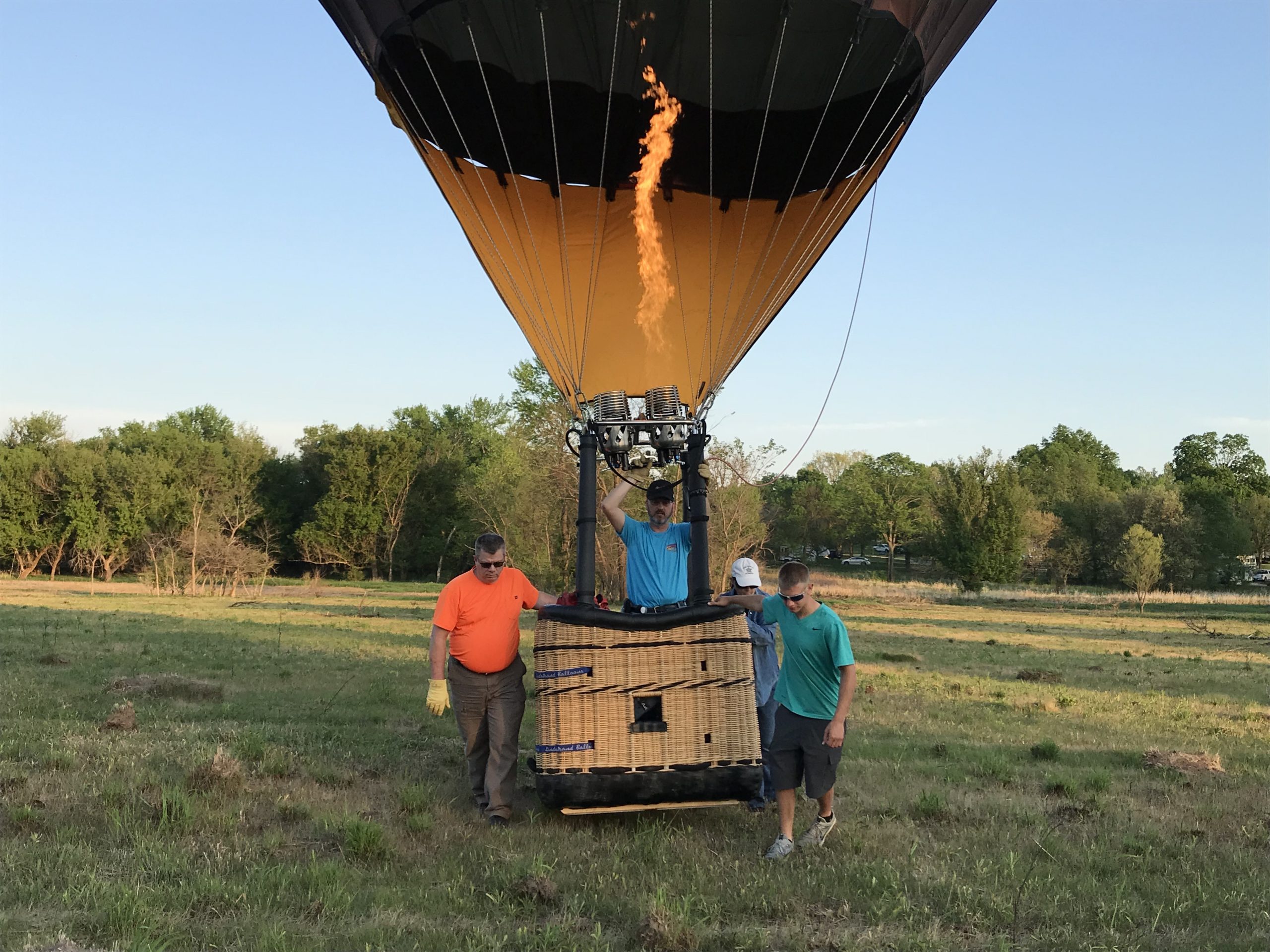 Chris after completing his solo balloon flight