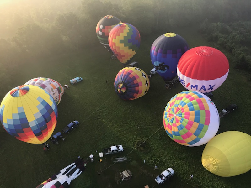 Balloon gathering at Birk Lake