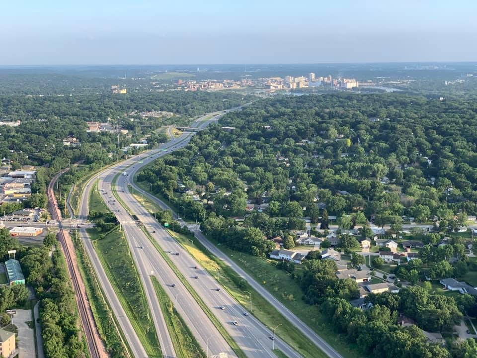 Last night training flight across Cedar Rapids.