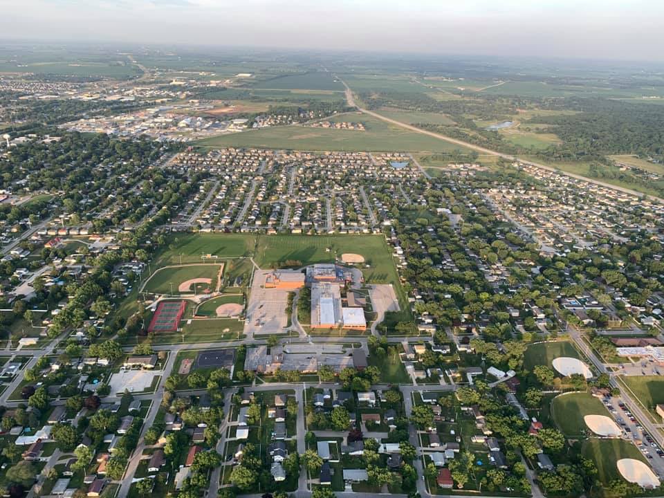 Last night training flight across Cedar Rapids.