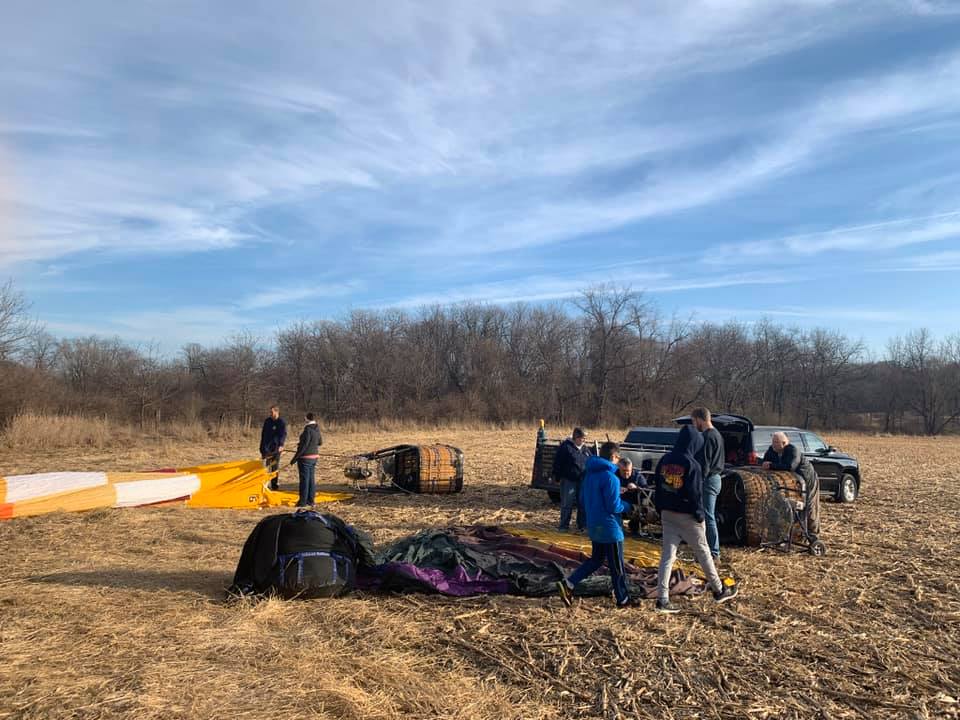 We flew two balloons this afternoon.