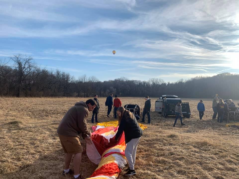 We flew two balloons this afternoon.