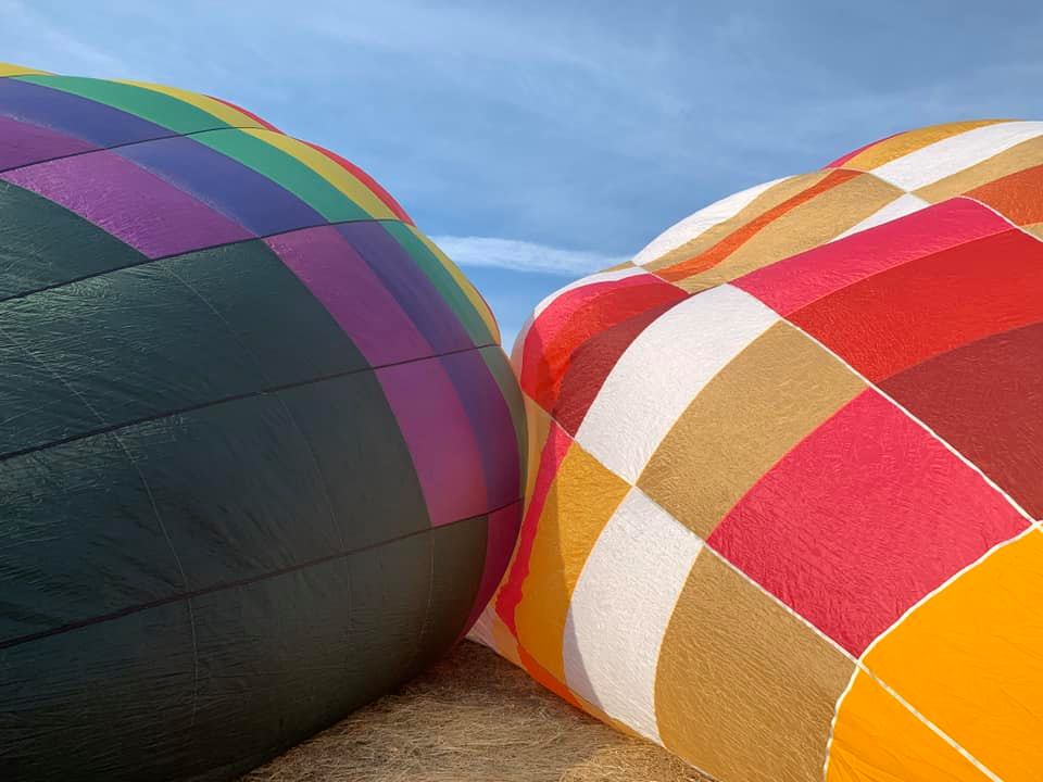 We flew two balloons this afternoon.