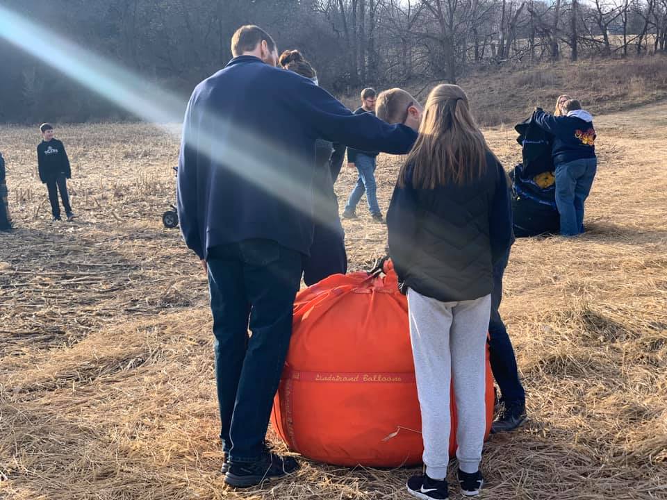 We flew two balloons this afternoon.