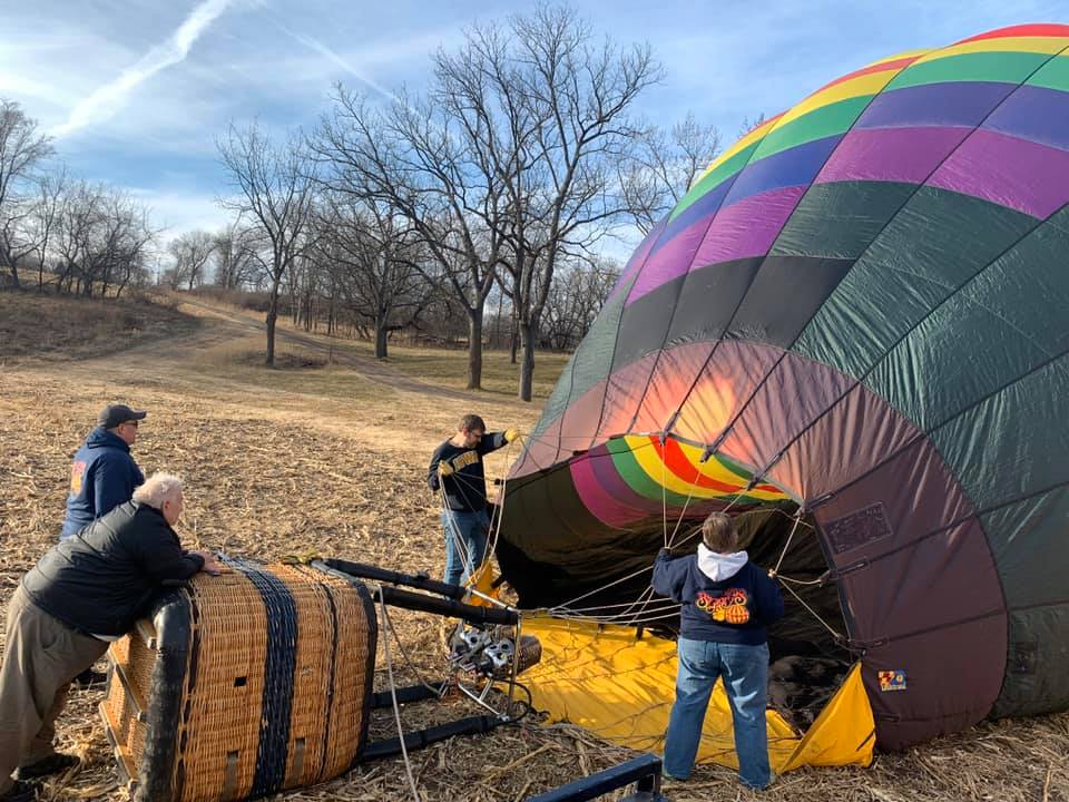 We flew two balloons this afternoon.