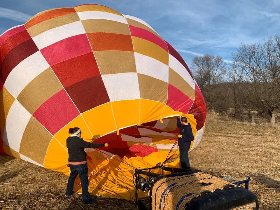 We flew two balloons this afternoon.