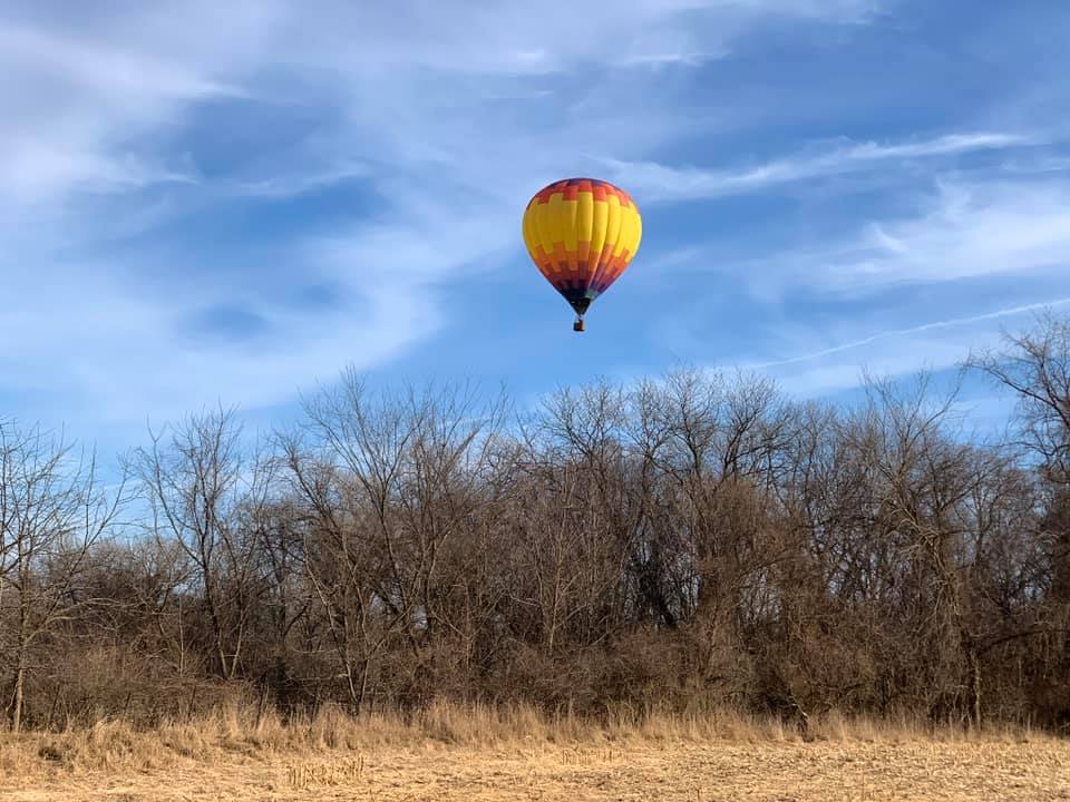 We flew two balloons this afternoon.