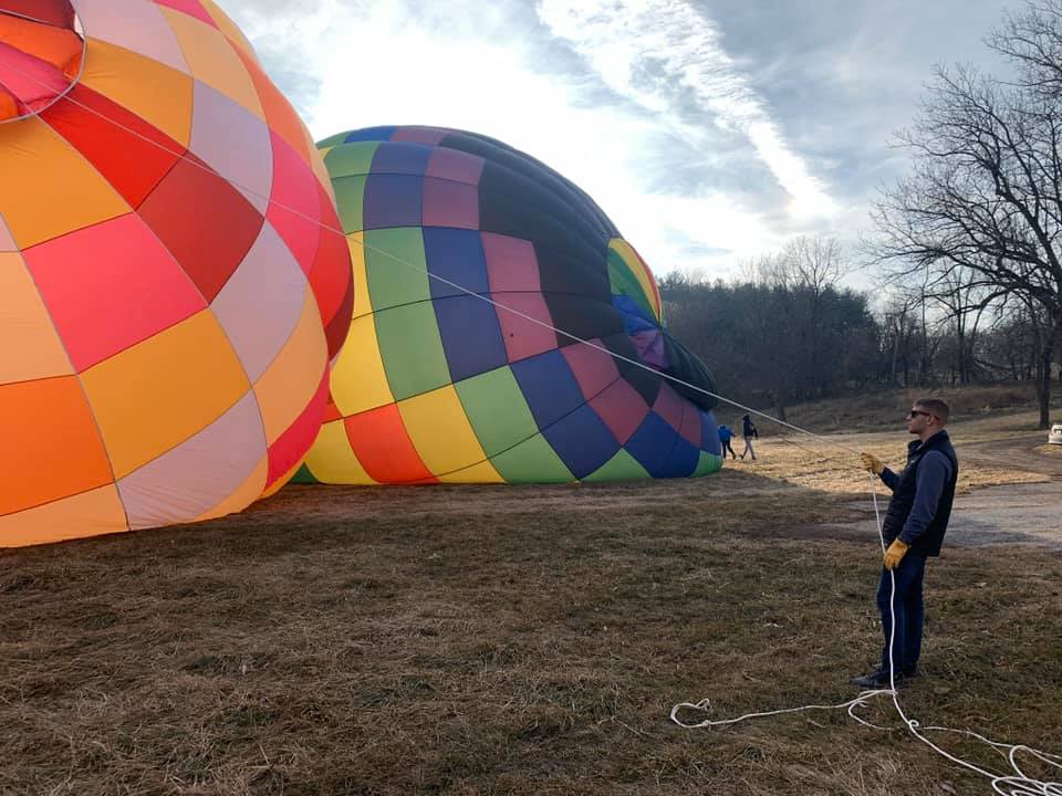 We flew two balloons this afternoon.