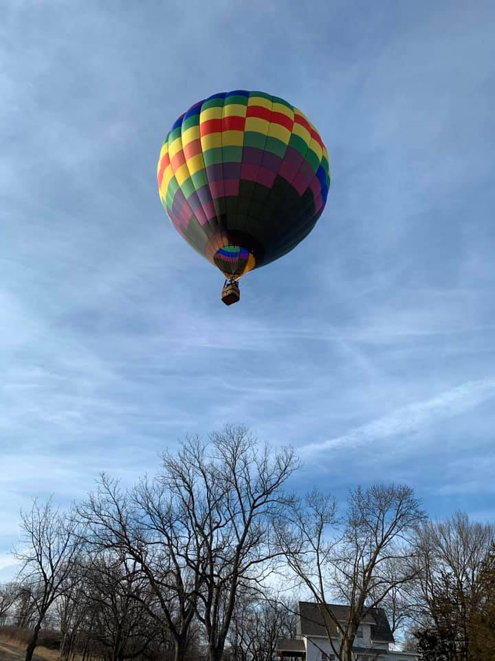 We flew two balloons this afternoon.