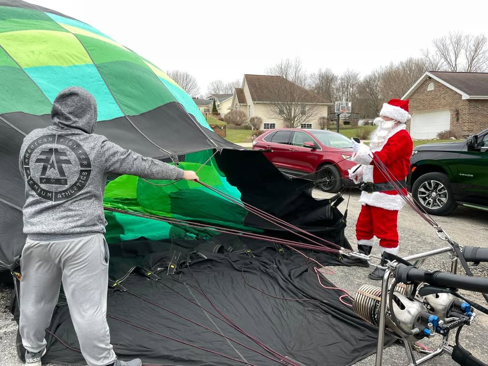 We found Santa hitching a flight in Anamosa!