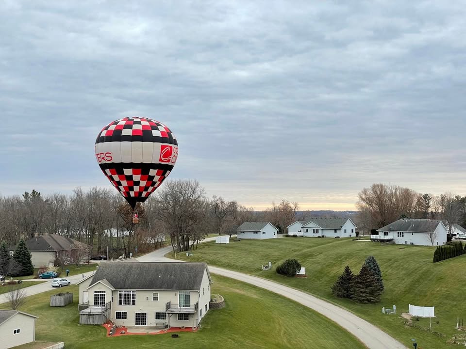 We found Santa hitching a flight in Anamosa!