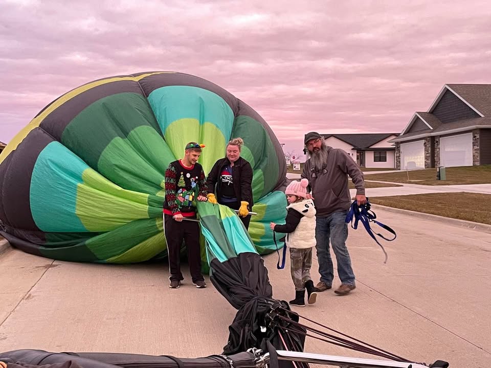 We found Santa hitching a flight in Anamosa!