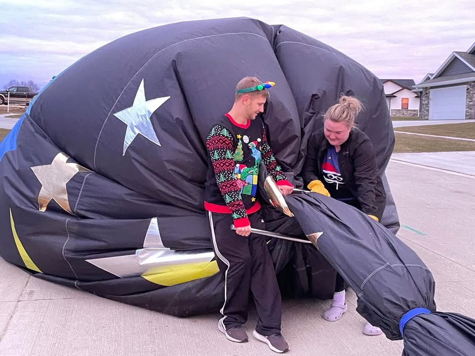 We found Santa hitching a flight in Anamosa!