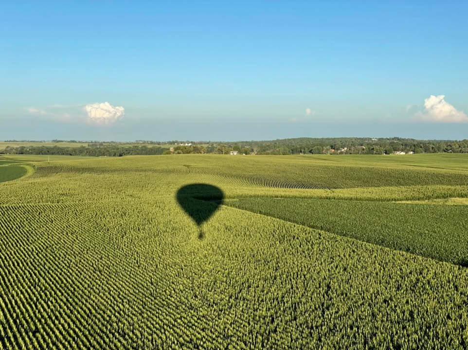 Last night’s flight was over beautiful Iowa both city and countryside.