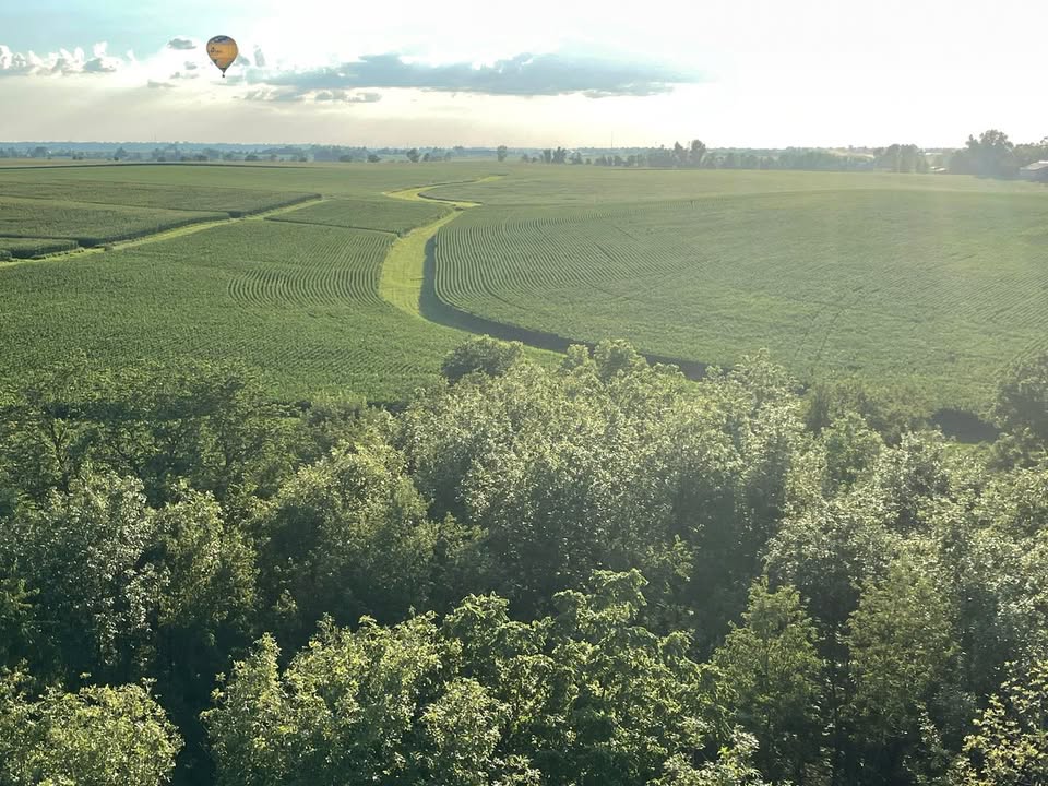 Beautiful flight over iowa country side last night.