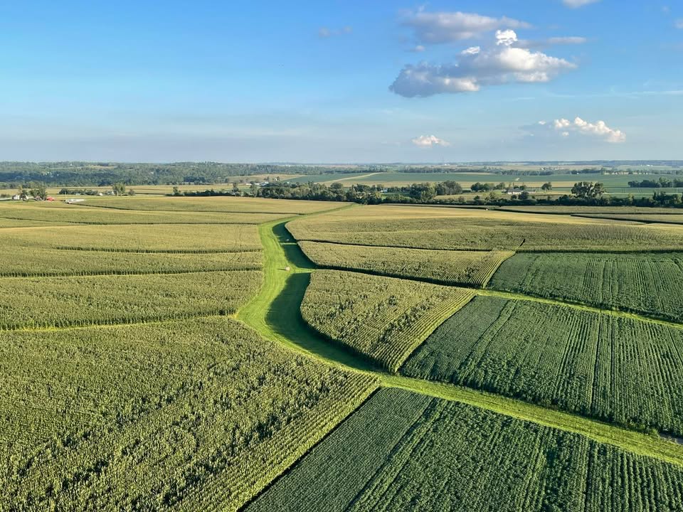 Beautiful flight over iowa country side last night.