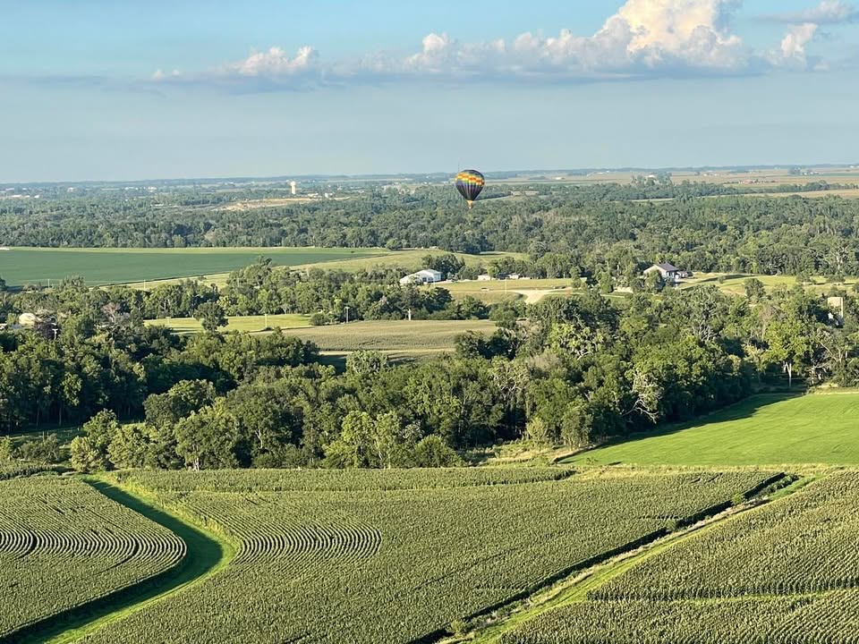 Beautiful flight over iowa country side last night.
