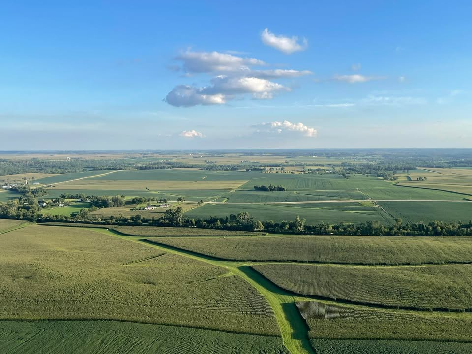 Beautiful flight over iowa country side last night.
