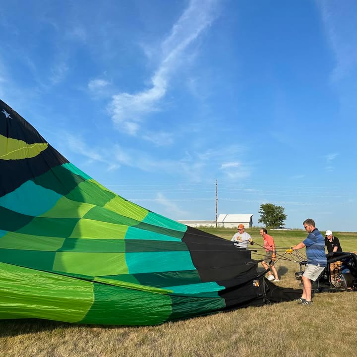 The overcast skies cleared in time for us to fly last night.