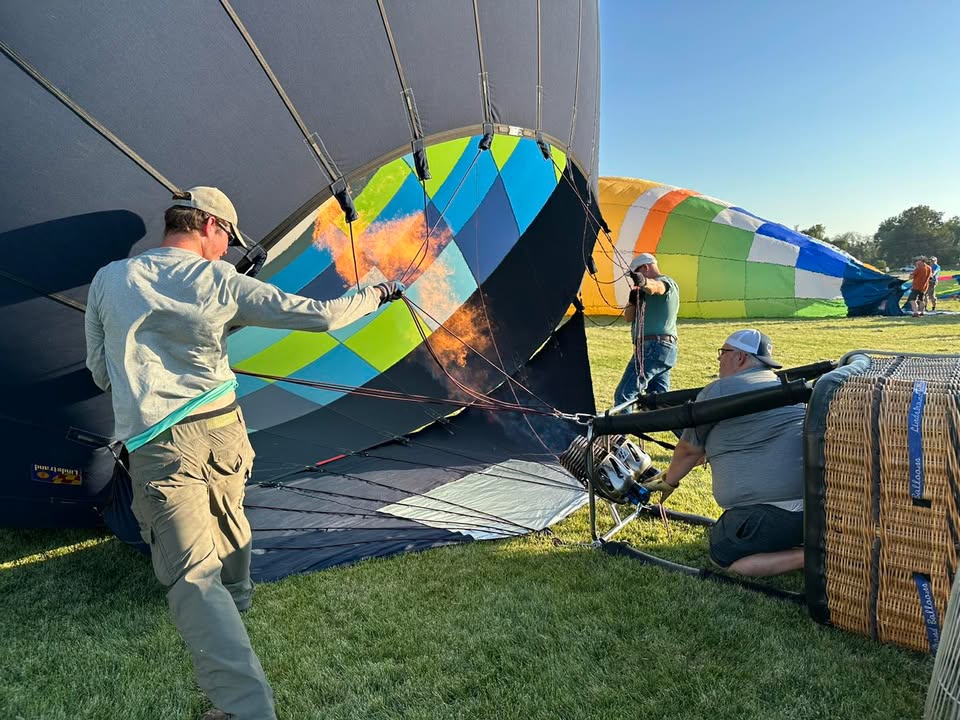 3 balloons launched from same site and 8 miles later landed in the same field!