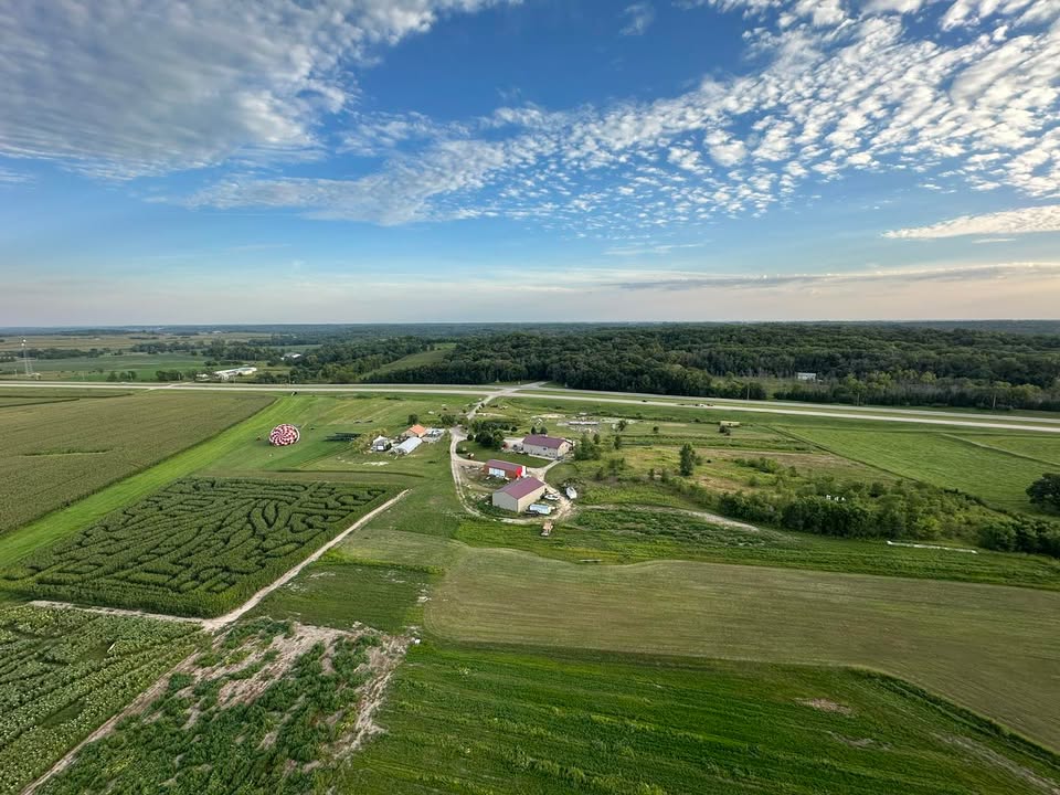Flew from Bass Farms last night over Iowa crops.