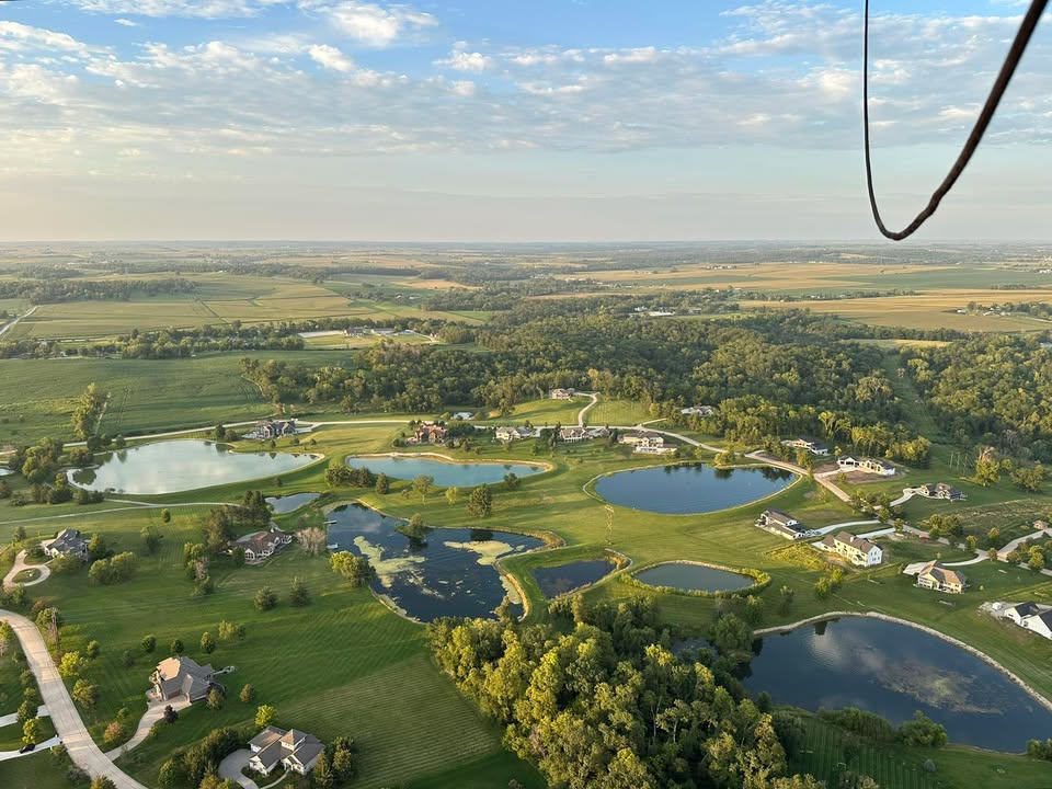 Flew from Bass Farms last night over Iowa crops.