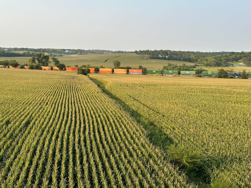 Beautiful flight from Bass Farms over the farm fields!