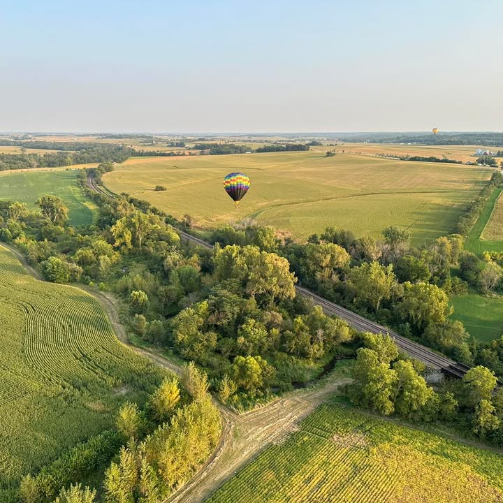 Beautiful flight from Bass Farms over the farm fields!